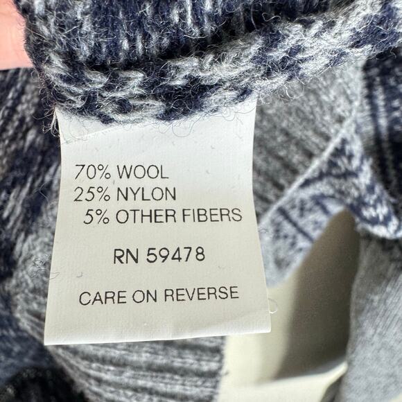 Daniele Blasi Gray Navy Wool Mock Neck 1/4 Button Pullover Knit Sweater Men's M - Picture 8 of 8